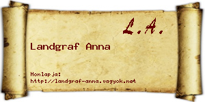 Landgraf Anna névjegykártya